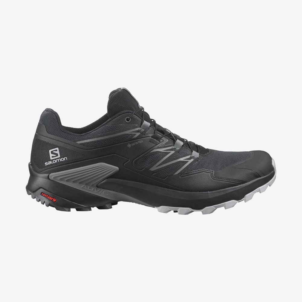 Salomon WINGS SKY GORE-TEX - Mens Trail Running Shoes - Black/Yellow - NZ (23459-GEDW)